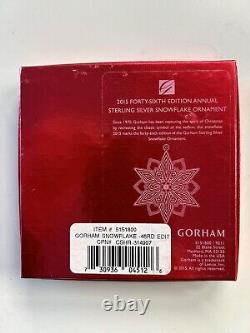 2015 Gorham STERLING Silver 46th Annual Edition Snowflake Ornament RARE Year