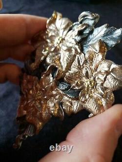 2016 Buccellati sterling Silver Christmas Ornament Poinsettias Rare