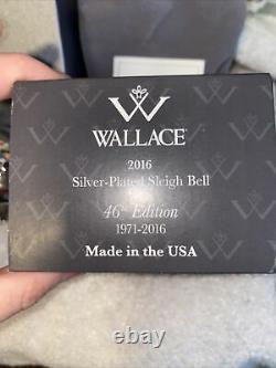 2016 WALLACE SILVER PLATE BELL SLEIGH BELL Christmas ORNAMENT