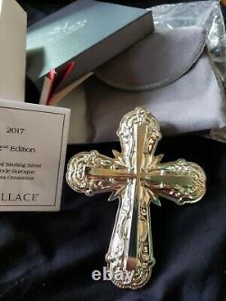 2017 Wallace sterling Silver Christmas Ornament Cross Nib