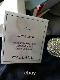 2017 Wallace sterling Silver Christmas Ornament Cross Nib
