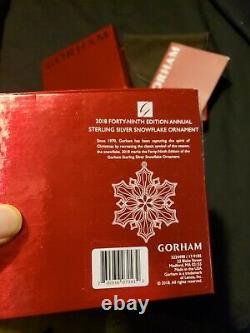 2018 Gorham Sterling Silver Snowflake Christmas Ornament