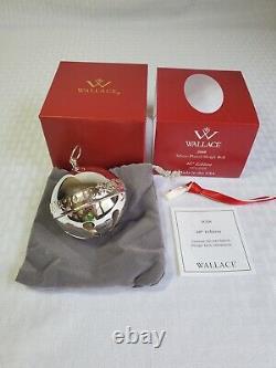 2018 Wallace Silver Plate Sleigh Bell Ornament