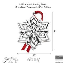 2022 Gorham Snowflake Annual 53rd Edition Sterling Ornament NIB