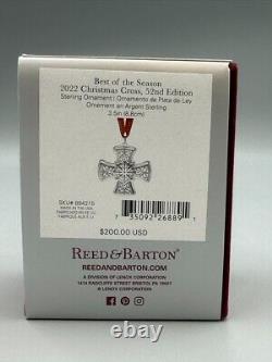 2022 Reed & Barton STERLING SILVER CROSS Christmas Ornament 52nd Annual Box