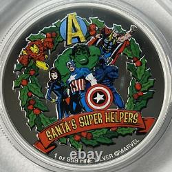 2023 1 Oz Silver Niue Marvel Avengers Seasons Greetings Ornament Coin Christmas