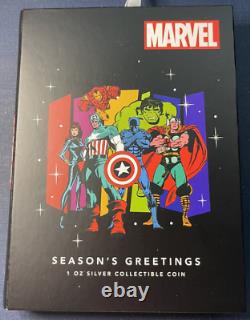 2023 1 Oz Silver Niue Marvel Avengers Seasons Greetings Ornament Coin Christmas