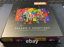 2023 1 Oz Silver Niue Marvel Avengers Seasons Greetings Ornament Coin Christmas