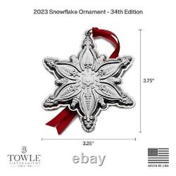 2023 Towle Old Master Snowflake 34th Edition Sterling Ornament NIB