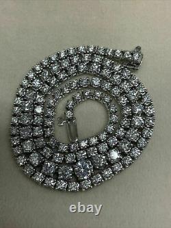 20 CT Brilliant Cut Lab-Created Diamond 14K White Gold Over Tennis Necklace 18