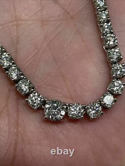 20 CT Brilliant Cut Lab-Created Diamond 14K White Gold Over Tennis Necklace 18