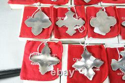 26 Piece Reed & Barton Sterling Silver Christmas Cross Ornament Set 1971-1996
