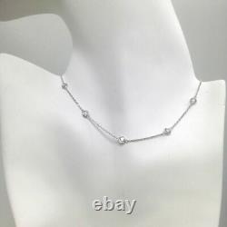 2Ct Round Cut White Diamond Lab Created Women's Necklace 14K White Gold Plated