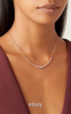 2Ct Round Lab Create Diamond Women's Necklace Set 14K White Gold Over Free Chain