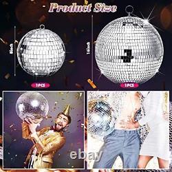 2 Pack Large Disco Ball Silver Hanging Mirror Disco Ball Reflective Mirror
