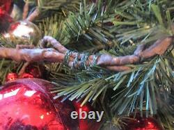 2 Pottery Barn outdoor red silver ornament garlands 5' Christmas photo shoot