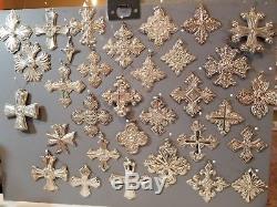 30 Reed & Barton Sterling Silver Cross Christmas Ornaments 1971-2010