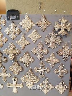 30 Reed & Barton Sterling Silver Cross Christmas Ornaments 1971-2010