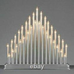 33LED Xmas Fairy Light Candle Bridge Traditional Light Up Arch Decoration Silver