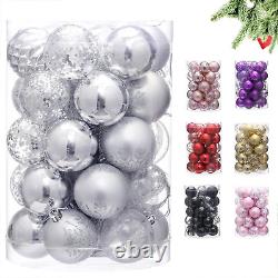 34Ct Christmas Balls Ornaments, 60Mm/2.36 Shatterproof Christmas Tree Ornaments