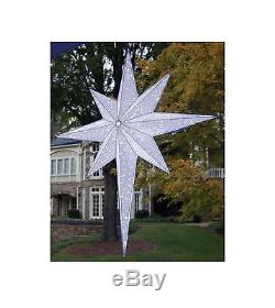 36 LED Lighted White and Silver Moravian Star Commercial Hanging Christmas Ligh