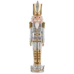 37 in. Gold and Silver Christmas Nutcracker