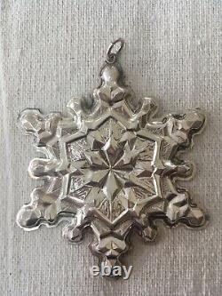 3 Gorham Vintage Sterling Silver Snowflakes Christmas Ornaments 1971 1972 1973