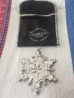 3 Gorham Vintage Sterling Silver Snowflakes Christmas Ornaments 1971 1972 1973