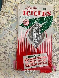 3-Real Metal Lead Foil Old Fashioned Christmas Tree Tinsel Icicles Ben-Mont 1968
