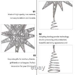 3 pcs Xmas Tree Decor Christmas Star Glittered Star Tree Topper