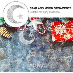 3x Christmas Tree Star Moon Pendant Christmas Hanging Pieces Metal Moon Crafts