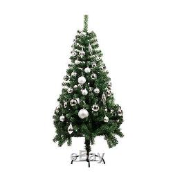 42 Piece Luxury Elegant Assorted Christmas Tree Baubles Decoration Set Silver