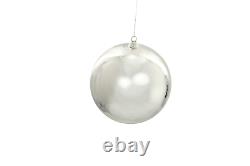 4 12in Large Shiny Silver Christmas Ball Ornaments Shatterproof Plastic 280mm