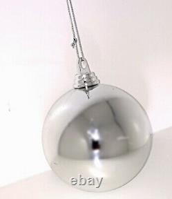 4 12in Large Shiny Silver Christmas Ball Ornaments Shatterproof Plastic 280mm