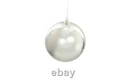 4 18in Large Shiny Silver Christmas Ball Ornaments Shatterproof Plastic 450mm