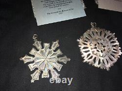 4 Mma Sterling Silver Snowflake Christmas Tree Ornaments 1971 1972 1973 1977