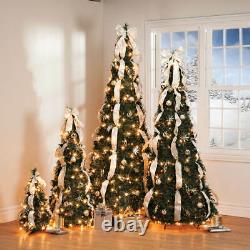 4' Silver & Gold Pull-Up Christmas Tree by Holiday Peak, Pre-Lit and Fully