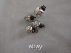 4 Vintage German Kugel Silver Filled Glass Grape Ball Christmas Ornaments 2
