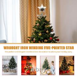 4x Gold Star Tree Topper Christmas Tree Star Ornaments Glitter Xmas Tree Topper