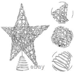 4x Holiday Star Ornament Star Christmas Tree Topper Sparkling Xmas Tree Tag