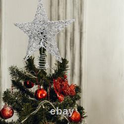 4x Holiday Star Ornament Star Christmas Tree Topper Sparkling Xmas Tree Tag