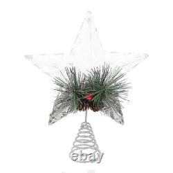 4x Holiday Tree Ornament Star Topper for Christmas Tree Glitter Xmas Tree Topper