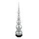 54 Shiny Silver and Glittered Topiary Finial Tower Commercial Christmas