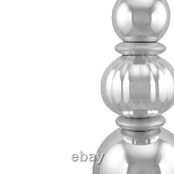 54 Shiny Silver and Glittered Topiary Finial Tower Commercial Christmas