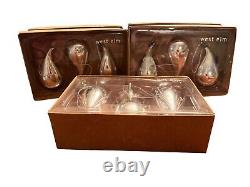 5 Boxes Of 3 West Elm Silver Blown Glass Drop Christmas Tree Ornaments