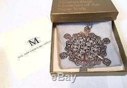5 Sterling Silver MMA Christmas Snowflake Ornament 2002-2006
