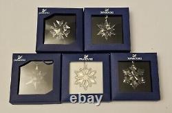 5 Swarovski Crystal Ornaments Little Snowflake Star Silver Star