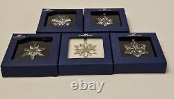 5 Swarovski Crystal Ornaments Little Snowflake Star Silver Star