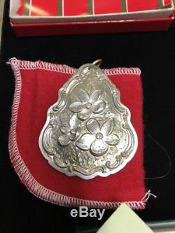 5 Towle Sterling Silver 1983-87 Christmas Floral Medallions Ornaments