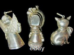 5 Vintage Cazenovia and RM Thrush Sterling Silver Christmas Ornament
